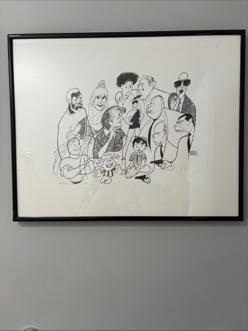 Hirshfeld Black and White Framed Home Art Print -